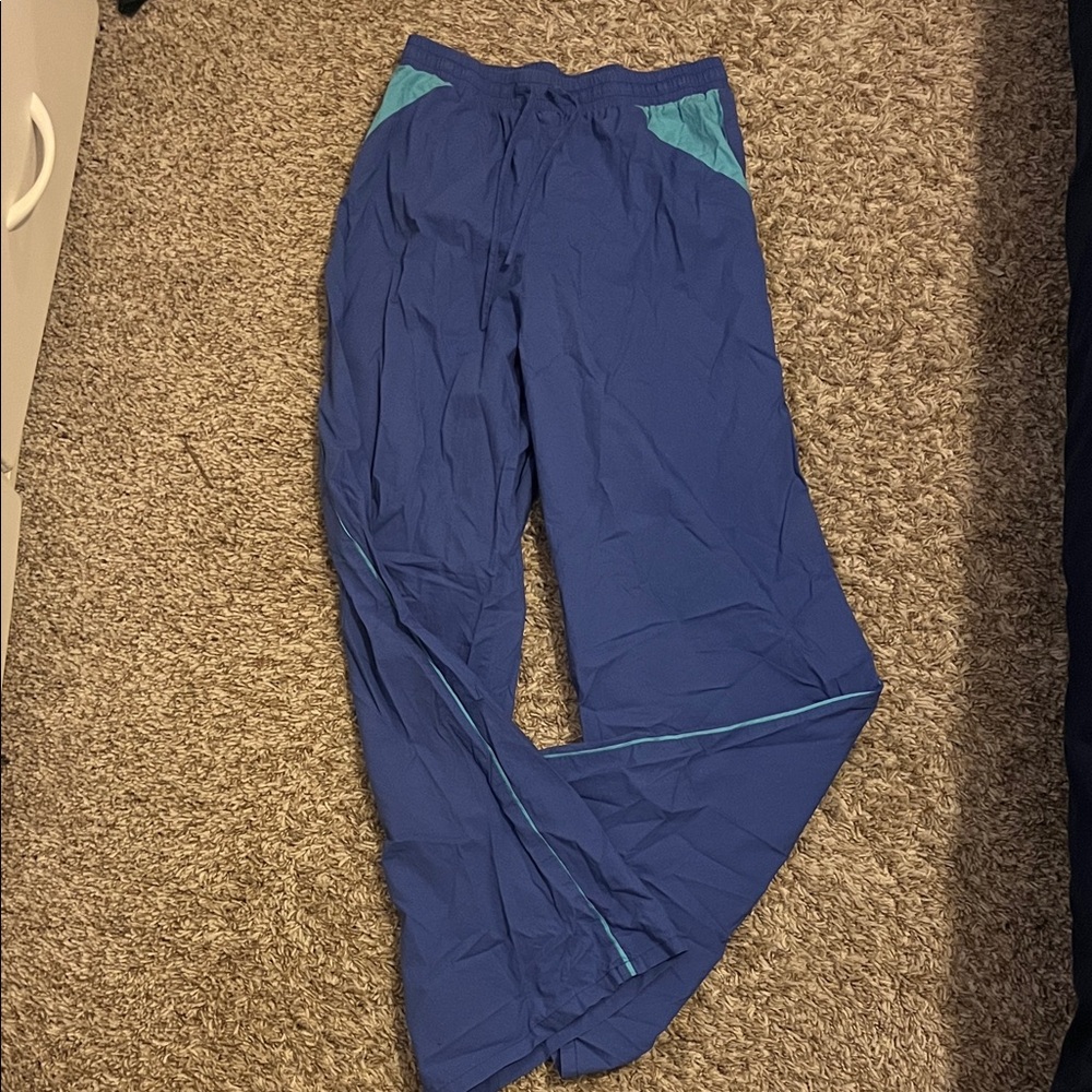 Forever 21 Blue Track Pants with Teal Accents